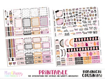 Hobonichi Cousin (A5) Weekly Kit, Cutest Halloween Weekly Kit, Printable Planner Stickers, Printable Weekly Kit, Hobonichi Weekly Kit