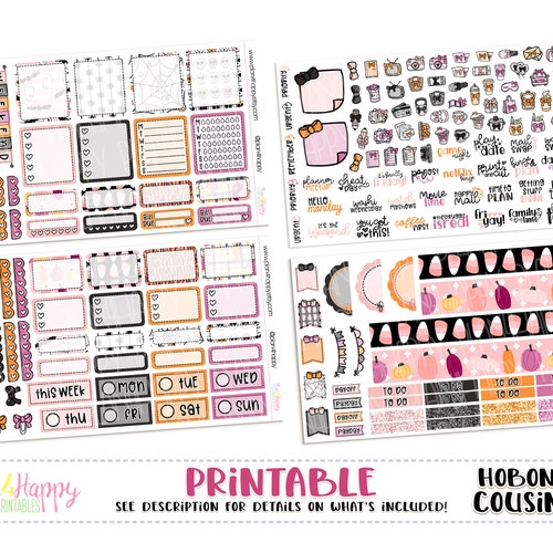 Printable Hobonichi Cousin Weekly Planner Stickers Cricut - Etsy