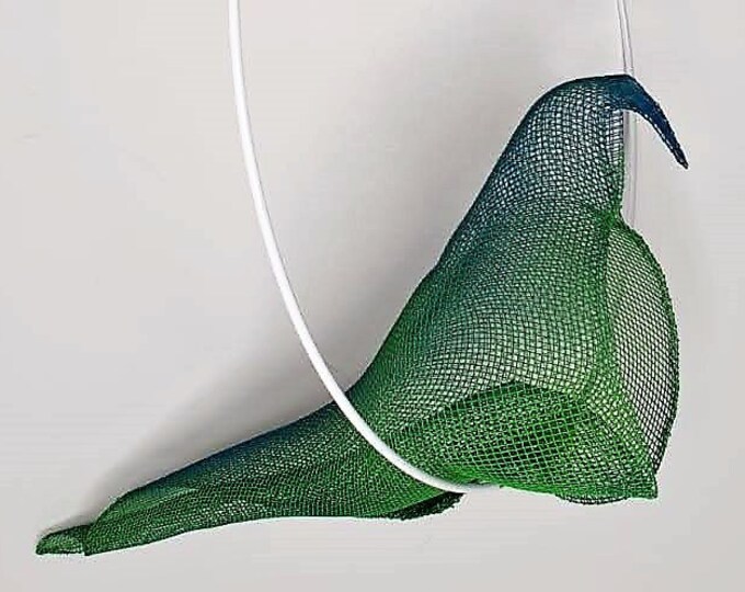 3D Mobile Metalwiremesh Artwork Greenturquoise Bird for Etsy
