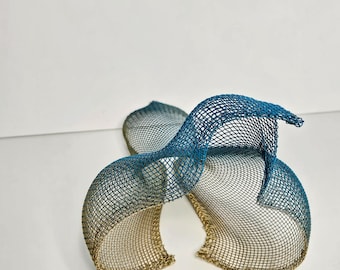 Escultura de pássaro em arame: Animal de metal verde para decoração de casa