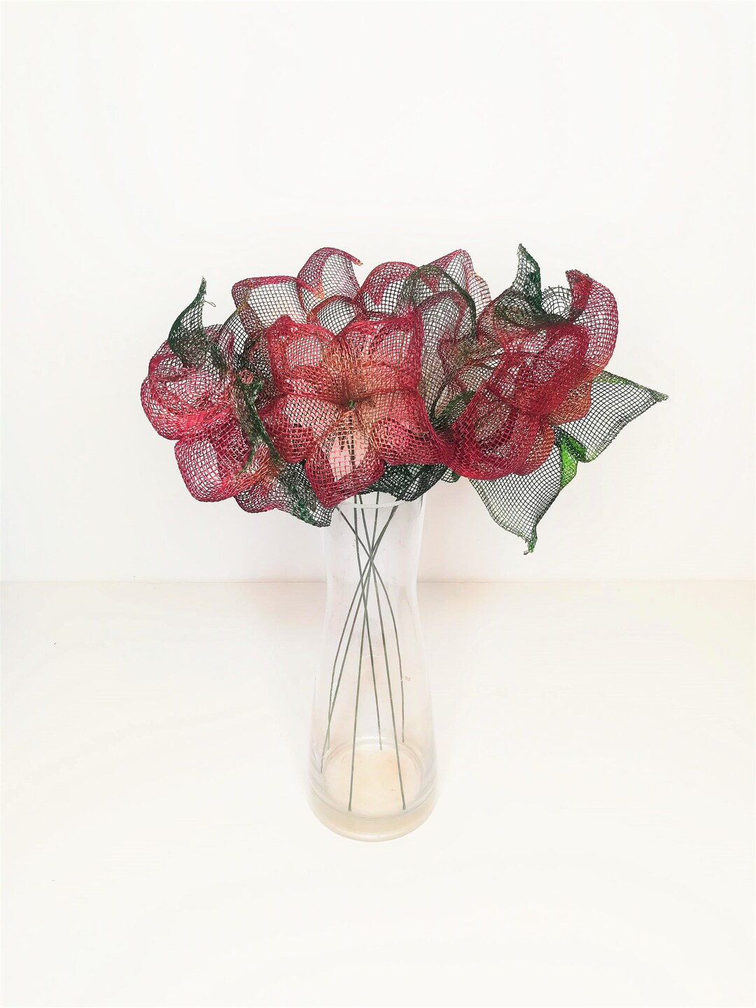 3D Decorative Metalwiremesh Bouquet Flower Sculpture Etsy