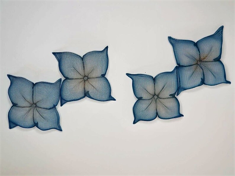 SET Decorative 3D Metalwiremesh Wall Hanging Flower Art Flower