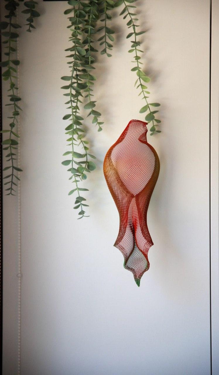 Wire Mesh Sculpture, Wall Sculpture Bird, Bird Mobile Decor