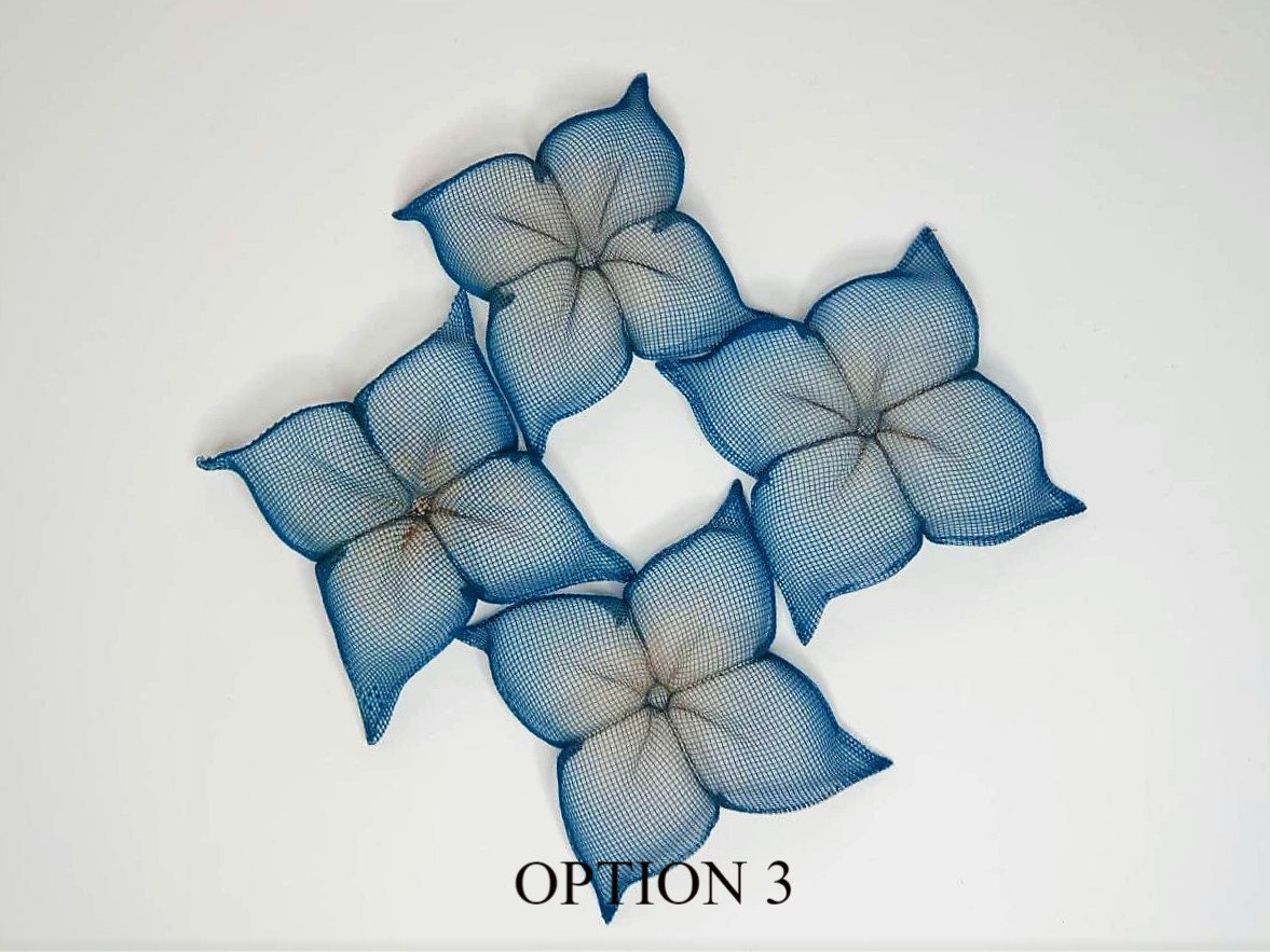 SET Decorative 3D MetalWireMesh Wall Hanging Flower Art Etsy