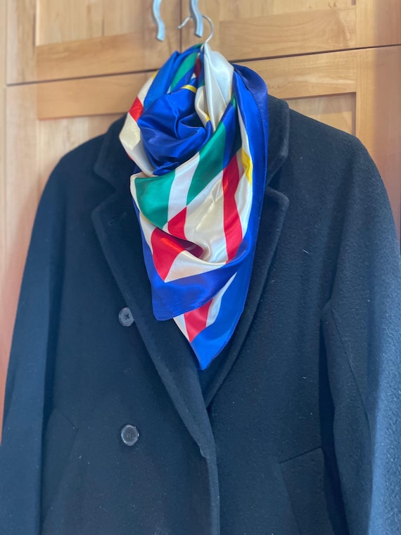 Vintage Western Silk Scarf Wild Rag in Primary Colours