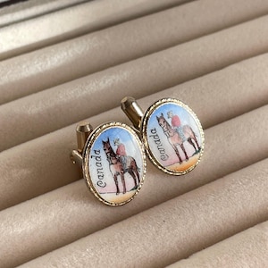 Vintage Cufflinks Canada Featuring a Canadian Mountie Police