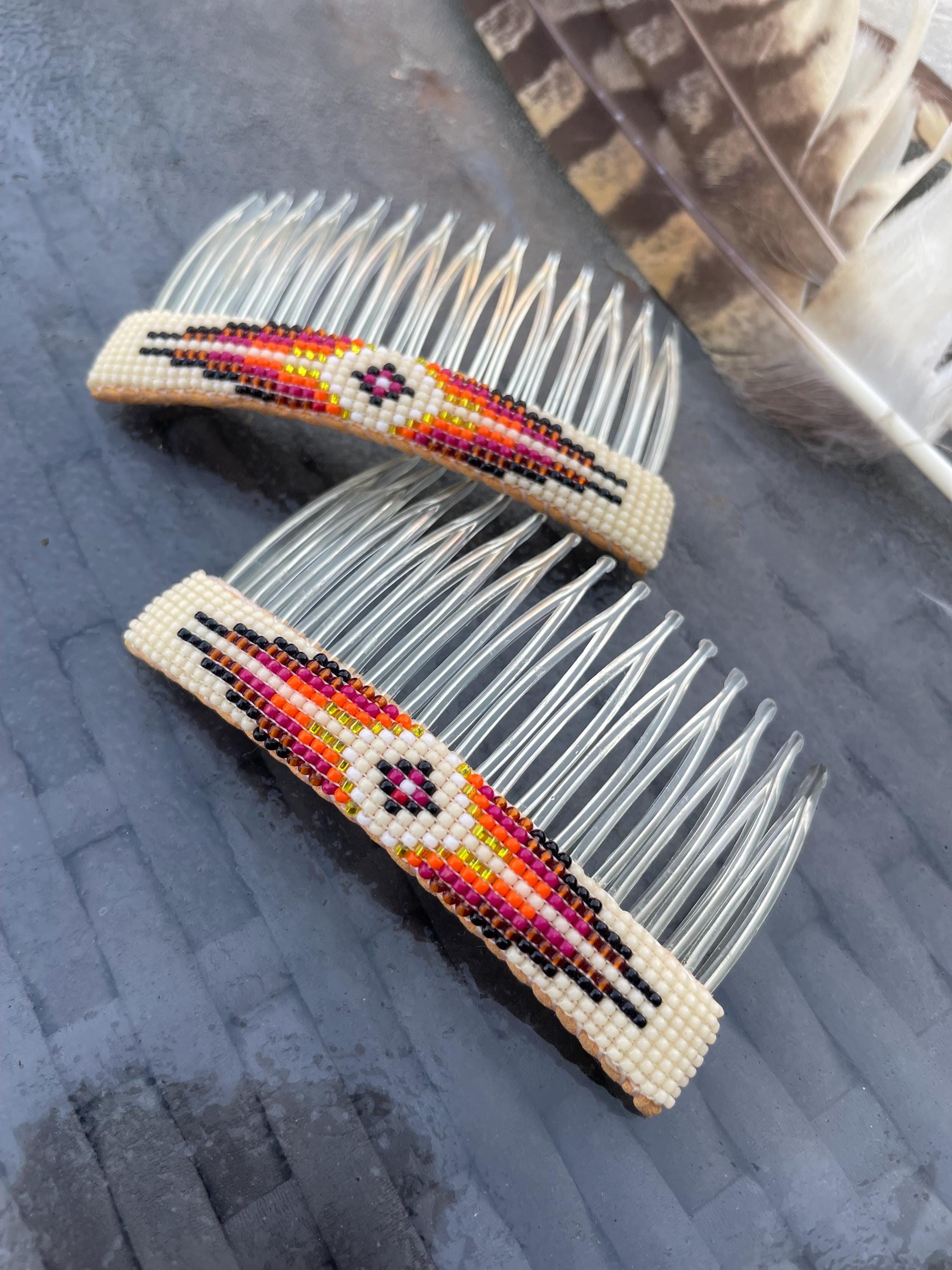 Native Beaded Hair Comb - Etsy display picture 2