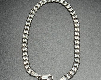Vintage Sterling Silver Herringbone Snake Chain Bracelet - 70s