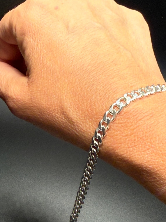 Sterling Silver 925 Chain Bracelet, Minimalist Unisex Jewelry