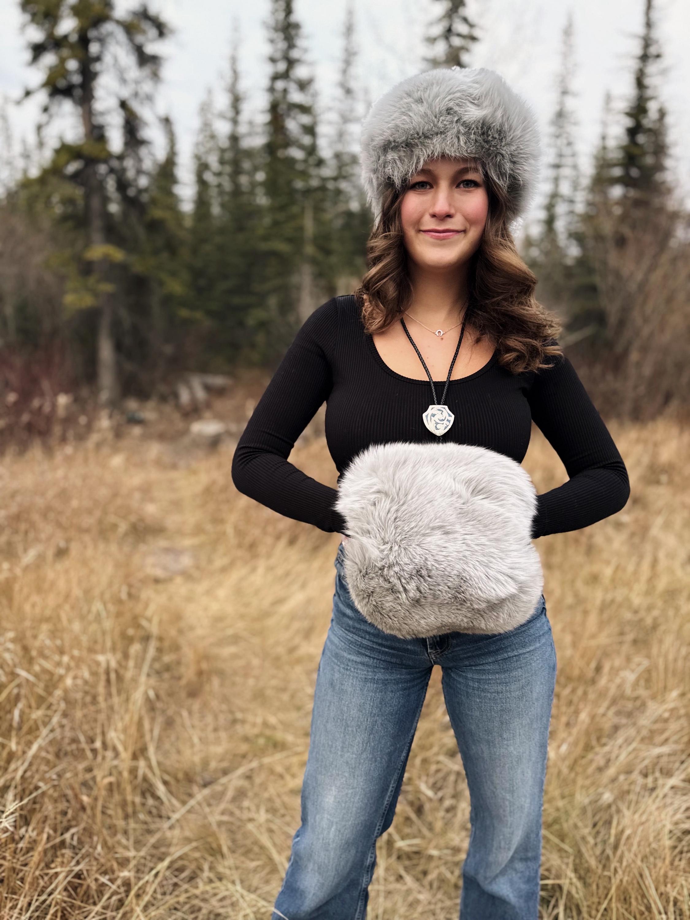 Vintage Luxurious Genuine Grey Fox Fur Hat and Hand Warmer - Etsy