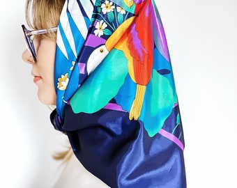 Vintage Tropical Tucan Parrot Scarf Wrap