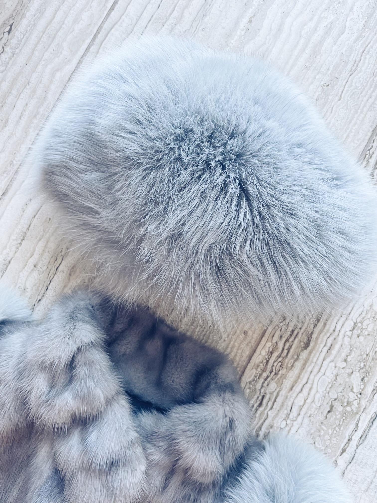 Vintage Luxurious Genuine Grey Fox Fur Hat and Hand Warmer - Etsy