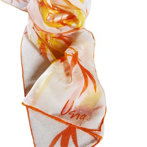 Vintage Vera Neumann Scarf in White, Yellow and Orange