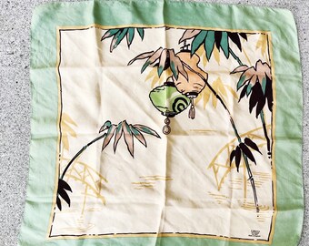 Vintage Liberty of London Twill Silk Scarf with Japanese Lantern Motif