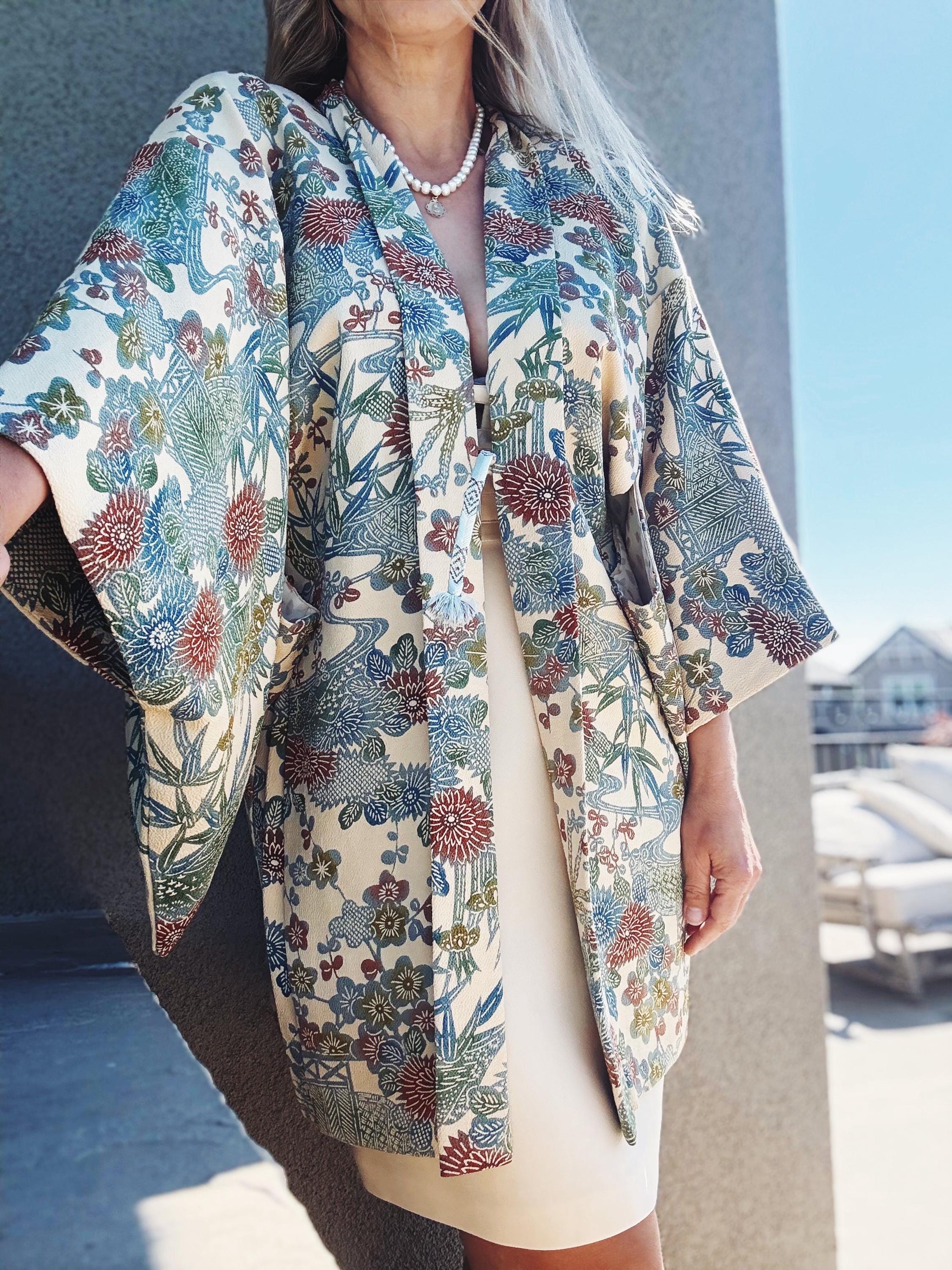 Vintage Luxurious Silk Japanese Short Kimono Jacket - Etsy