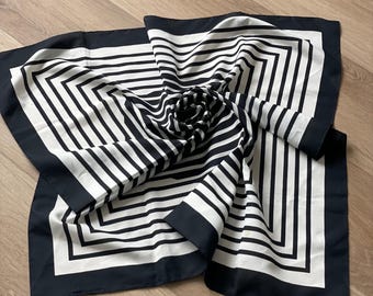 Vintage Black and White Geometric Square Scarf Wild Rag
