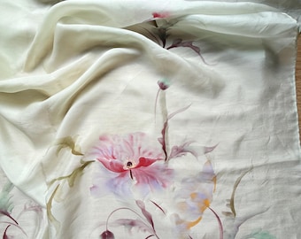 Vintage Floral Silk Scarf - WENSLI PHOENIX 25x25 In - Etsy