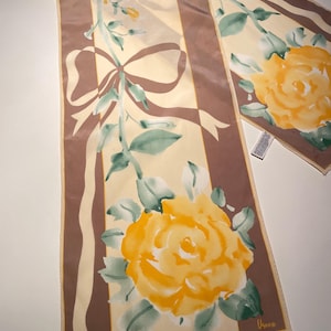 RARE! Vintage Vera Neumann Scarf with Bow and Flower Design