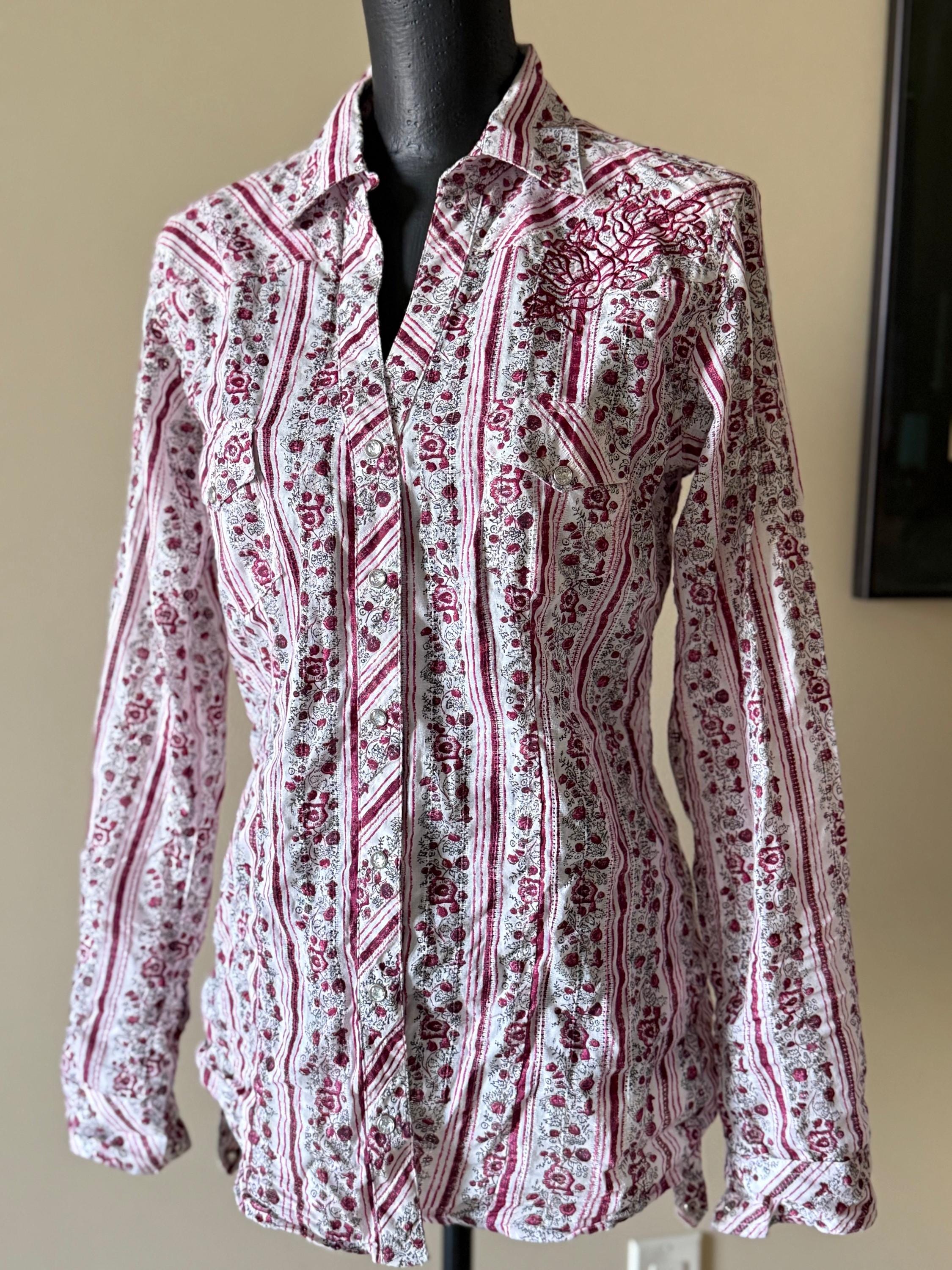 Chemise Western Panhandle Slim Vintage Années 1990 - 3XL (20x34), Manches Longues, Rayée