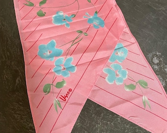 Vintage Designer Vera Neumann Schal Pink mit Blumen Design