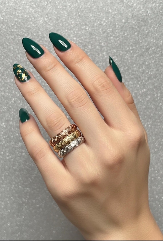 Vintage 10K Tri Gold Set of 3 Stacking Ring Set |… - image 1