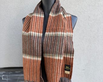 Vintage Lambswool Plaid Scarf by Griffin Canada: Soft Warm Winter Accessory
