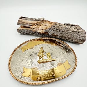 Vintage Western Rodeo Trophy Belt Buckle