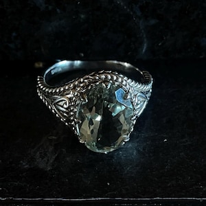 Western Silver Ring With Gorgeous Green Stone