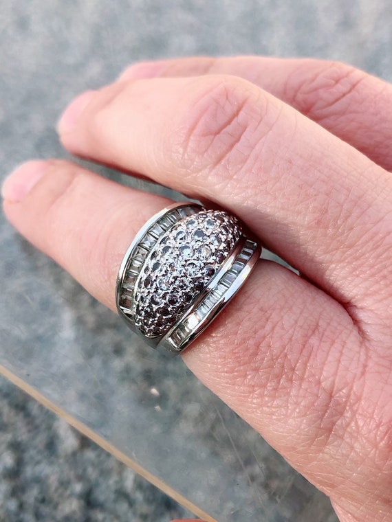 Vintage Domed Silver Statement Ring - image 2