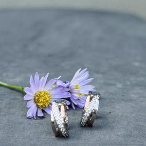Gorgeous Gold And Silver Huggie Earrings in Sterling Silver