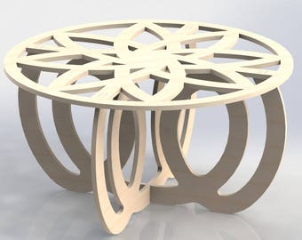 Centro tavolo Design vettori DXF file CNC Router e Laser taglio mobili 053