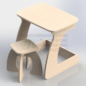 Stół z siedziskiem dla dzieci 15 mm Wektory CNC Router Plan Pliki DXF CDR