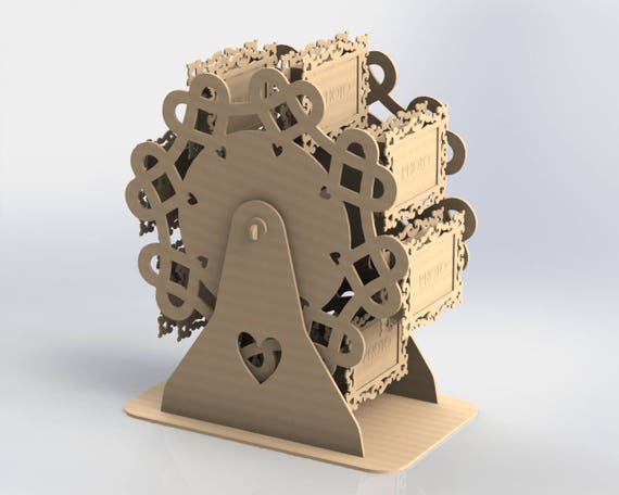 Photo Album of 6mm and 3mm Ferris Wheel in Wood DXF Plans Template CNC 077 Files ArtCAM VCarve Vectric Aspire To Laser Cutting in MDF