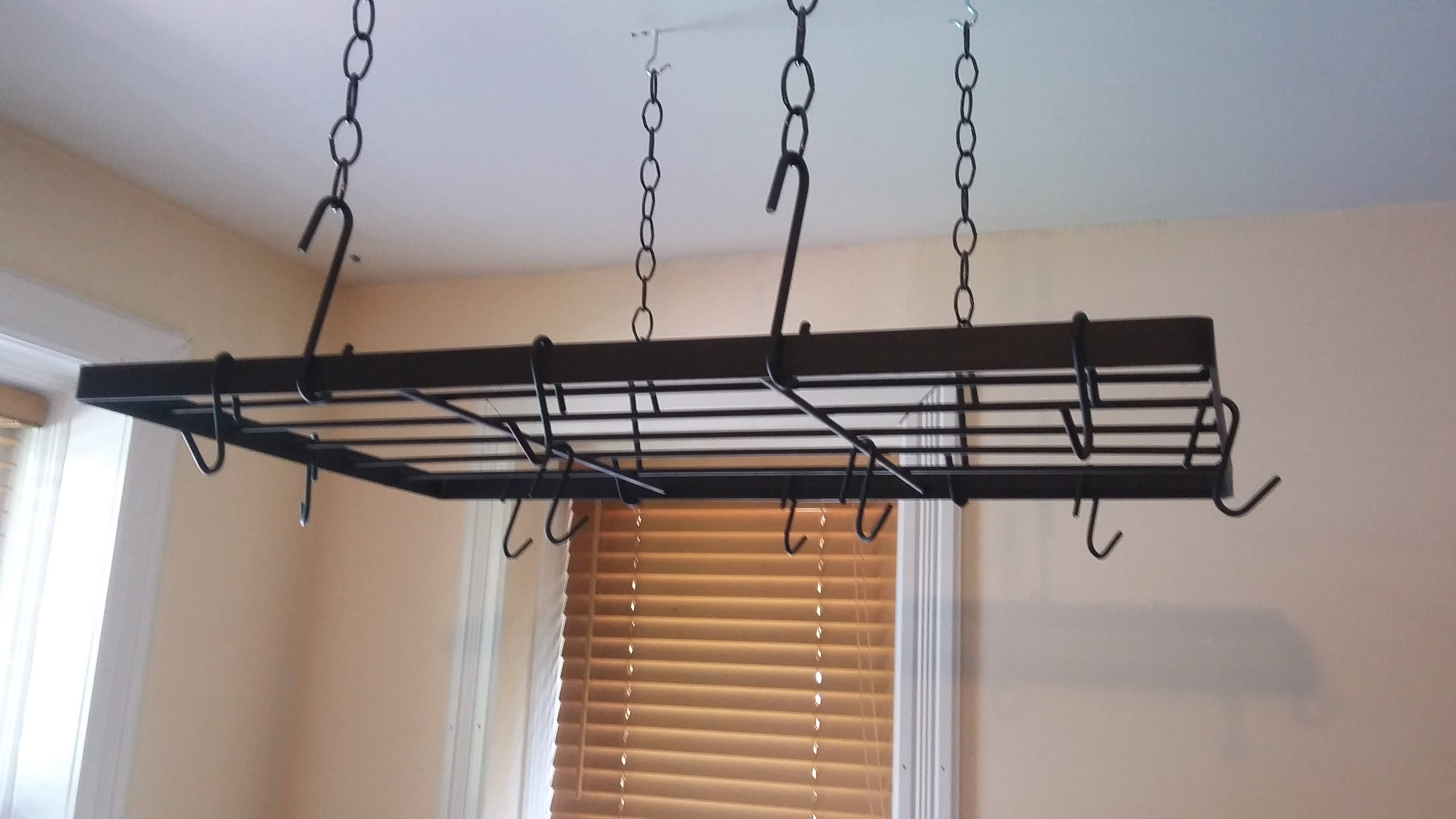 Handmade Rectangular Pot Rack Ceiling Mounted Hanging Pot Etsy