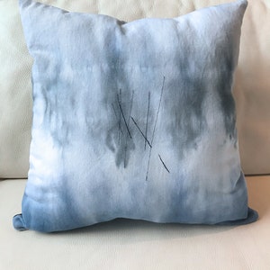 White Denim, Misty Blue and Grey Hand Dyed with Stitch Detail, Style 2