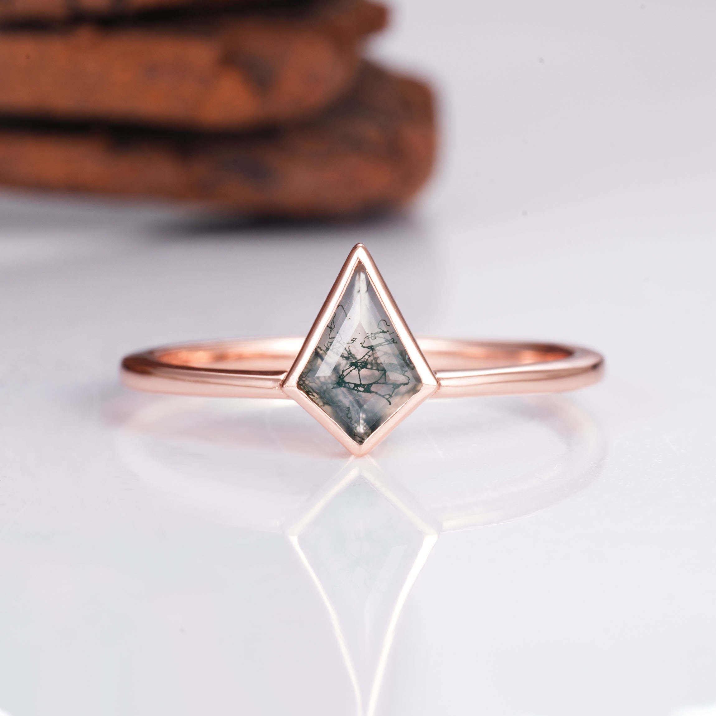 Silver Rings Devon Devon Vintage Green Moss Agate Ring Sterling Silver 925 Natural ...