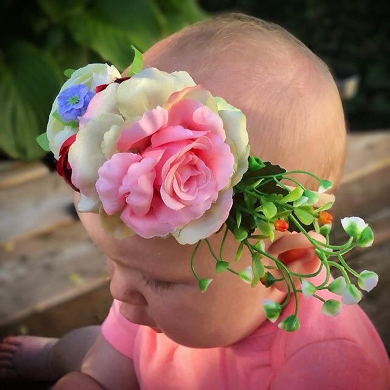 Baby Headband Flower Headband Flower Crown Floral Crown Baby Toddler Headband Flower Girl Headband Photo Prop Baby Gift Nylon Headband