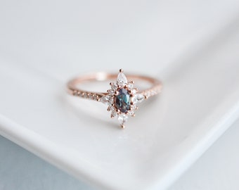 Zoe Alexandrite Ring Silver Rings For Women Rose Gold Ring Gemstone Crystal Ring Dainty Ring Statement Ring Promise Minimalist Engagement