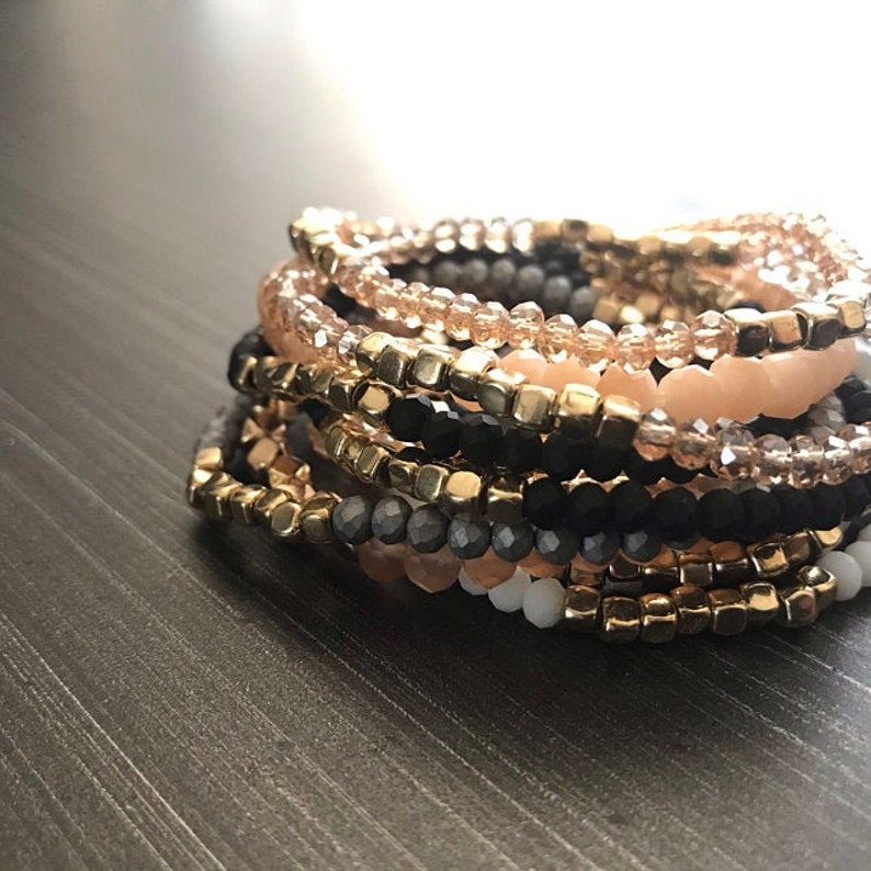 Gemstone Bracelet Beaded Bracelet Stacks Crystal Bracelets for Etsy