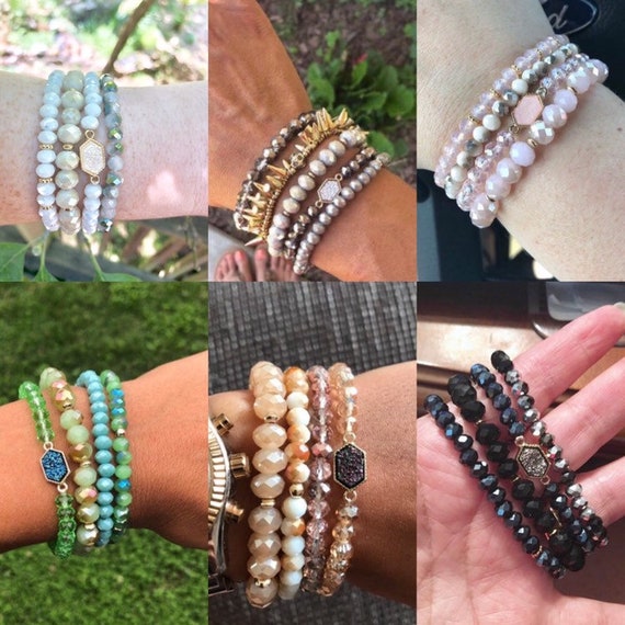 druzy bracelet stack