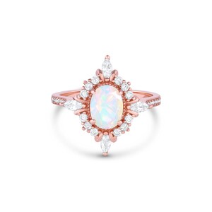 Mia Rose Gold Opal Ring Opal Jewelry Sterling Silver 925 Ring - Etsy