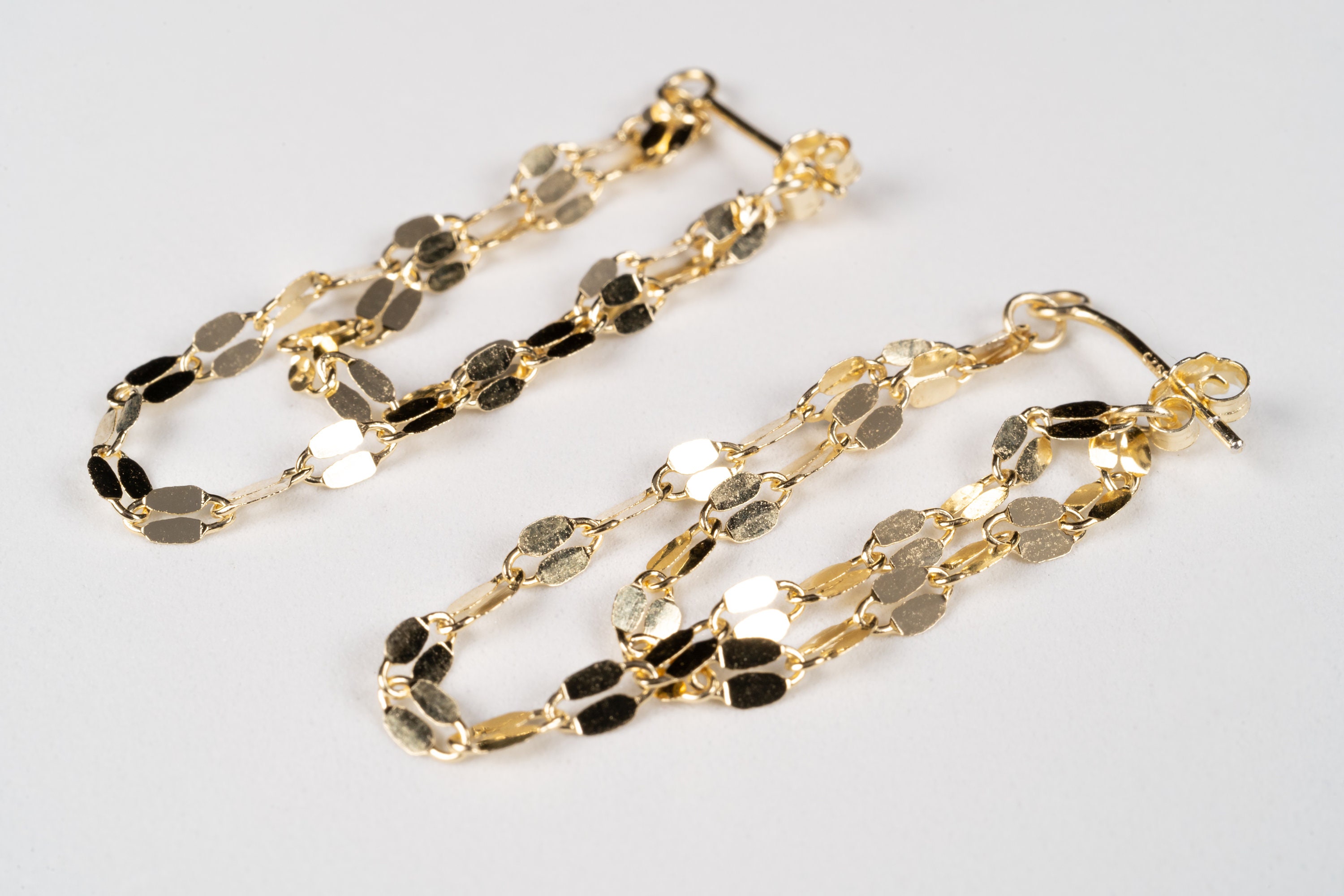 Rea 14K Solid Gold Earrings Real Gold Dangle Earrings Chain Drop Earrings Everyday Christmas Gift For Her Birthday Anniversary Wedding Stud