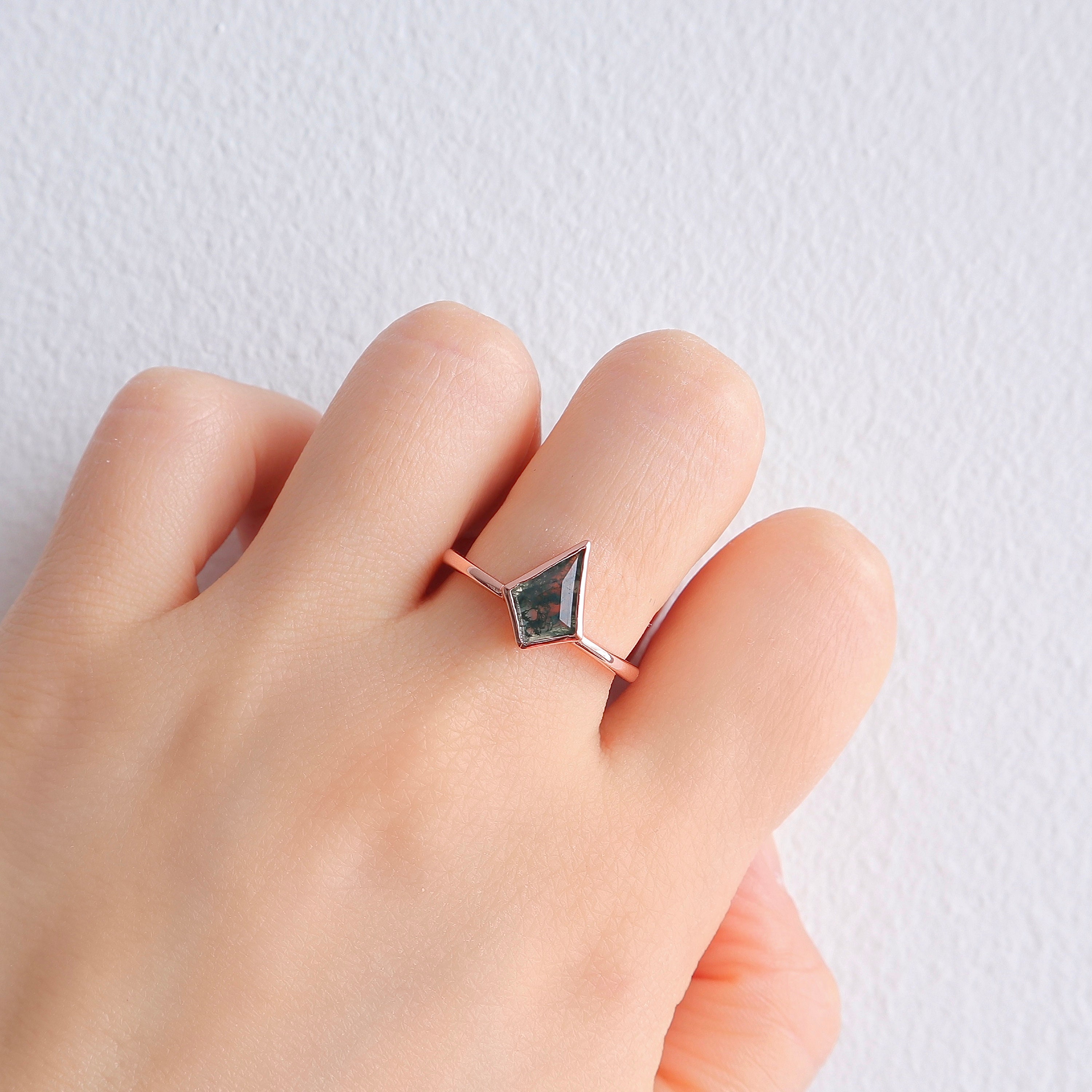 Silver Rings Devon Devon Vintage Green Moss Agate Ring Sterling Silver 925 Natural ...