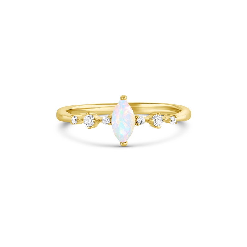 Ava Opal Ring 14K Gold Filled Ring Gemstone Ring Gift Dainty Ring Silver Rings Rose Gold Ring Diamond Engagement image 2