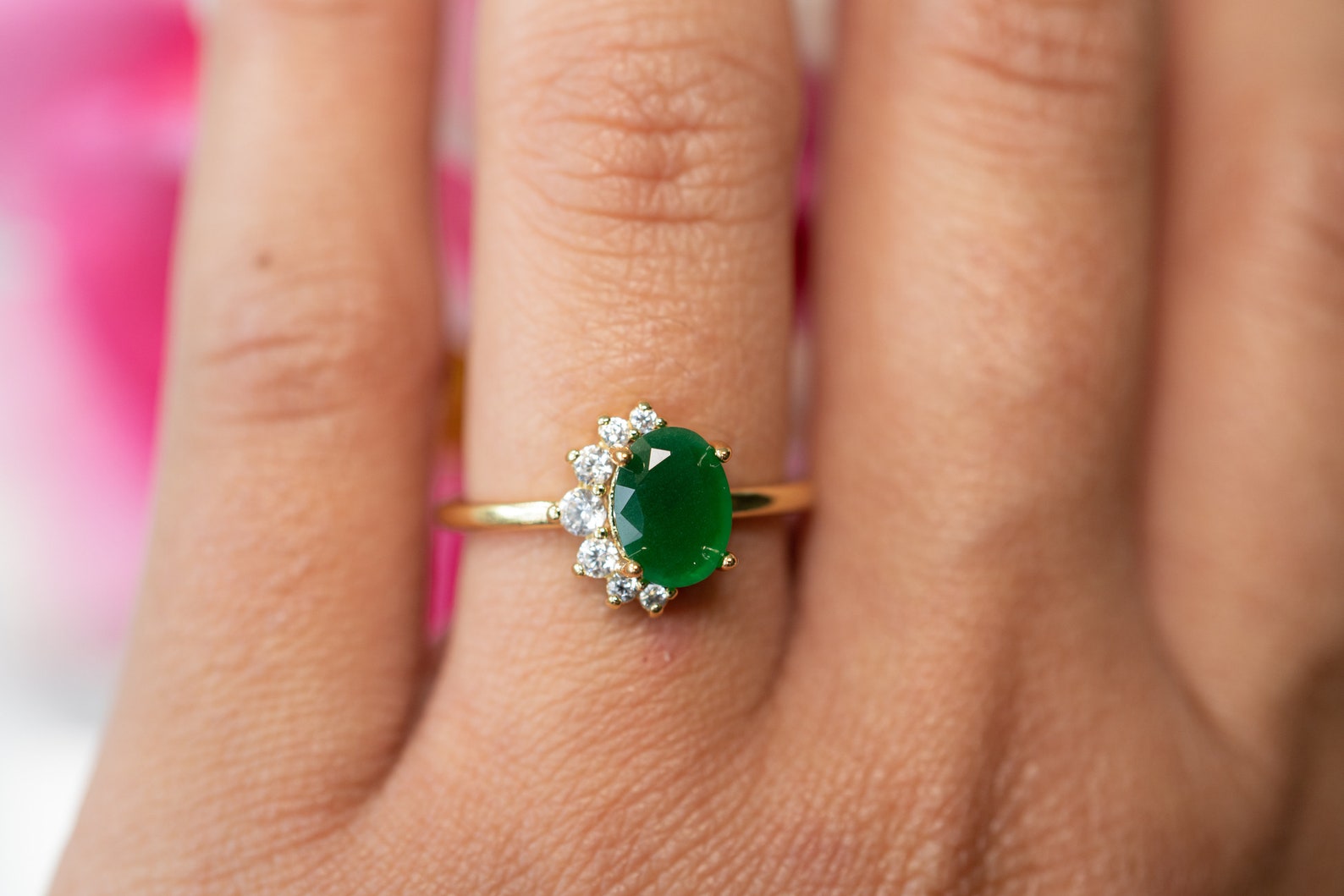 Emerald Rings For Women Statement Ring Engagement Ring Gold Etsy