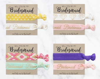 Will you help me tie the knot | Bridesmaid Proposal | Maid of Honor | Bridesmaid Hair Tie Favors | To have and to hold your hair back