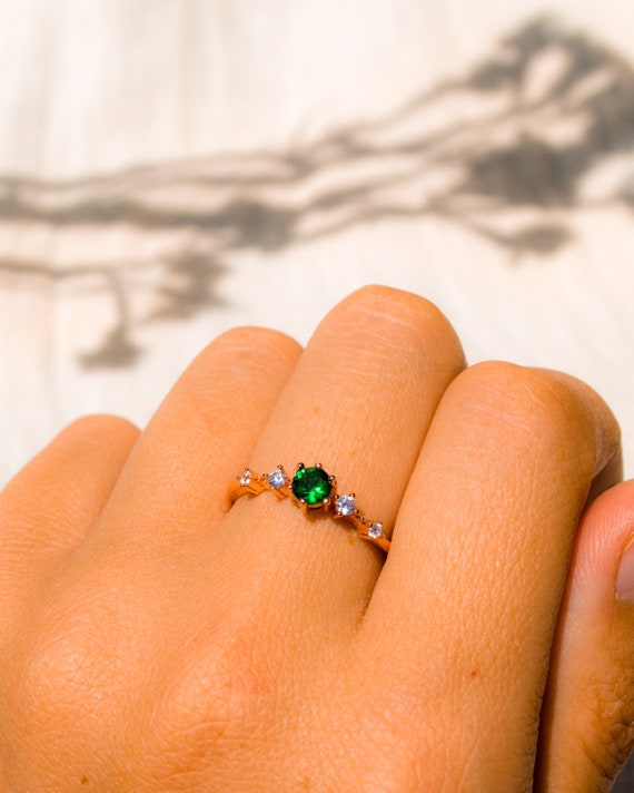 Promise Ring Gift For Her Rose Gold Open Ring Crystal Ring Gemstone Ring Statement Ring Adjustable Ring Dainty Ring Cute Cuff Ring