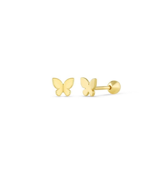 Pk 1 or 2 Pcs - 14K Solid Gold Replacement Butterfly Earring Backs by Moricci Yellow 14K Gold