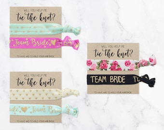 Will you help me tie the knot | Bridesmaid Proposal | Maid of Honor | Bridesmaid Hair Tie Favors | To have and to hold your hair back