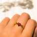 Lei Ruby Ring Gold Filled Rings For Women Heart Opal Ring Dainty Statement Ring Engagement Gift For Her Minimalist Sterling Silver Promise